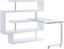 Raceloma Contemporary Adjustable Glass Writing Desk with White Drawer