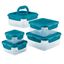 Teal BPA-Free Nestable Square Food Storage Container Set