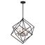 Contemporary 23.5" Satin Nickel & Black Geometric Pendant Light