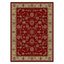 Red and Beige Synthetic 8' Runner with Floral Border