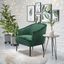 Sustainably Sourced Green Velvet Barrel Accent Chair with Metal Base