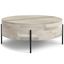 Rayburn White Wash Mango Wood and Metal Round Coffee Table