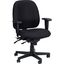 Adjustable Black Fabric and Metal Swivel Task Chair with Lumbar Support