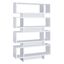 Contemporary White 4-Tier Geometric Bookcase