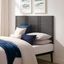 Charcoal Slatted Wood and Metal Queen Headboard