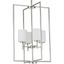 Elegant Replay 4-Light Foyer Pendant in Polished Nickel with Etched Glass