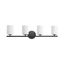 Sleek Textured Black Porcelain 4-Light Modern Bath Vanity Fixture