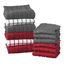 Paprika and Graphite Cotton Terry Kitchen Towel and Dish Cloth Set, 12 Pack