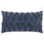 Blue Chevron Cotton Pillow Cover with Fringe Accents