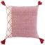 Ivory and Red 20" Polyester Color Block Pillow Cover