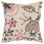 White Embroidered Bloom Motif Down Fill Throw Pillow