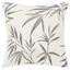 Ivory and Gray Botanical Embroidered Cotton Throw Pillow