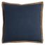 Indigo Blue Cotton Jute Square Decorative Pillow 22" x 22"