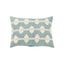 Teal and White Cotton Embroidered 14" x 20" Throw Pillow