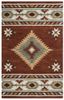 Southwest Rust and Beige Hand-Tufted Wool Area Rug 5' x 8'