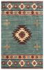 Blue Hand-Tufted Wool Southwestern Area Rug, 2' 6" x 8'