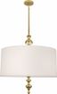 Arthur Modern Brass 3-Light Drum Pendant with Fabric Shade