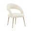 Cream Velvet Upholstered Arm Chair with Metal Legs