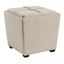Cream Tufted Rockford 16.25" Cube Storage Ottoman with Tray