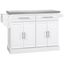 White Stainless Steel Top Kitchen Cart with Storage and Racks