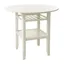 Classic Cream Round Wooden Counter Height Table with Wine Glass Storage