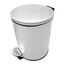 Brushed Stainless Steel Round Bathroom Trash Can with Pedal, 1.3 Gallon