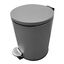 Matte Gray Stainless Steel Round Soft-Close Step Trash Can