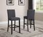 Espresso Hardwood Contemporary Bar Stools with Gray Linen Upholstery, Set of 2