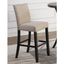 Biony Tan Fabric and Espresso Wood Bar Stool with Bronze Nailhead Trim, Set of 2