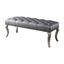 Champagne Elegance 48" Tufted Faux Leather Bench with Nailhead Trim