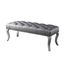 Champagne Elegance 48" Tufted Faux Leather Bench with Nailhead Trim