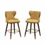 Yellow Wood Mid-Century Modern Counter Stools Set of 2