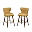 Yellow Wood Mid-Century Modern Counter Stools Set of 2