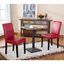 Red Faux Leather Upholstered Parsons Side Chair with Wood Frame