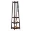 Espresso 72" Wood Coat Rack with 3-Tier Storage Shelves