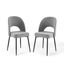 Elegant Mid-Century Modern Black and Light Gray Upholstered Side Chair