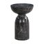 Rue 20" Black Marble Round Side Table