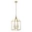 Ruth 11" Antique Gold Metal & Clear Glass LED Pendant Light