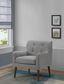 Ryder Steel Gray Woven Fabric Tufted Mid-Century Armchair