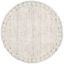 Ivory Round Tufted Abstract Wool Area Rug, 10' x 10'