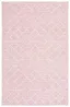 Pink and Ivory Abstract Tufted Wool Area Rug, 5' x 8'