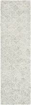 Ivory Abstract Wool Handmade Tufted Runner Rug, 2'3" x 12'