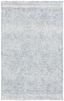 Ivory and Navy Abstract Tufted Wool 4' x 6' Area Rug