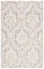 Ivory and Beige Tufted Wool Abstract Area Rug, 5' x 8'