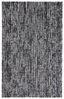 Gray and Black Abstract Wool Tufted Area Rug, 6' x 8'