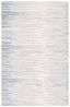 Handmade Abstract Ivory and Light Blue Wool Area Rug, 4' x 6'