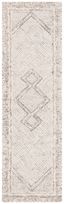 Ivory Abstract Hand-Tufted Wool Runner Rug 27" x 14"