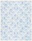 Blue and Ivory Handmade Wool Abstract 9' x 12' Rug