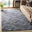 Harmony Abstract Handmade Blue & Black Wool-Viscose 6' Square Rug