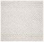 Ivory and Grey Abstract Hand-Tufted Wool Square Rug, 4' x 4'